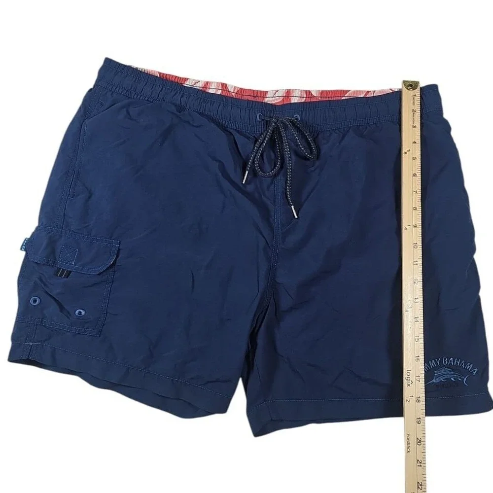 Tommy Bahama Swim Trunks Shorts Cargo Pockets Relax Blue XXL EUC‎